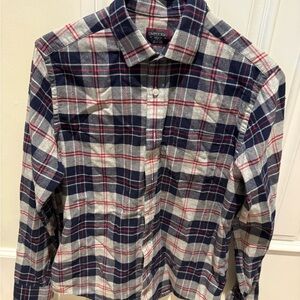 UNTUCKit Navy and Red Plaid Casual Shirt
